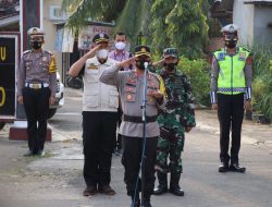 Polres Pringsewu, TNI dan Pemkab Gelar Apel Pengamanan Malam Idul Fitri 1442 H