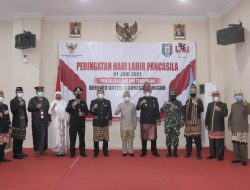 Bupati dan Wabup Pringsewu Ikuti Upacara Peringatan Hari Lahir Pancasila Secara Virtual