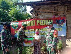 Koramil 424-02/Wonosobo Berbagi Sembako ke Warga Kurang Mampu