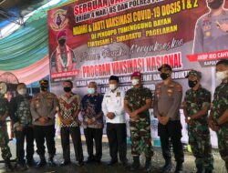 Polres Pringsewu Bersama Brigif 4 Sukseskan Vaksinasi Massal
