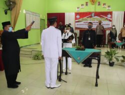 Kapolres Hadiri Pelantikan PAW Kakon Gumuk Rejo