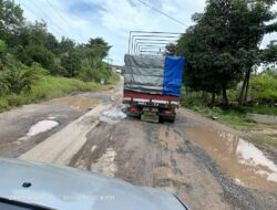 Jalan Penghubung Lembu Kibang-Simpang Randu Tubaba Rusak Parah