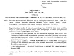 Pemprov Keluarkan SE Penghentian PTM