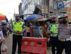 Satlantas Polres Pringsewu Lakukan Patroli di Sejumlah Pasar Takjil
