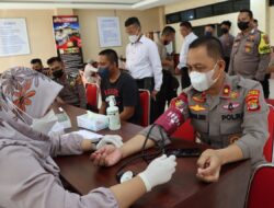 Sambut HUT Bhayangkara Ke-76, Polresta Bandar Lampung Gelar Donor Darah