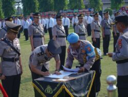 Upacara Sertijab, 9 Pejabat Polres Lampura Resmi Berganti