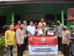 Hari Bhayangkara ke-76, Sat Reskrim Polresta Bandar Lampung Bagikan Sembako