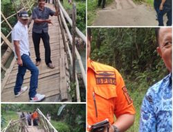 Wabup Tanggamus dan BPBD Tinjau Jembatan Putus Penghubung Dua Pekon
