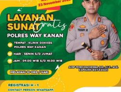 Polres Way Kanan Buka Pelayanan Sunatan Gratis
