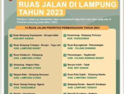 Pemprov Lampung Perbaiki 14 Ruas Jalan Prioritas