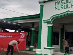 Polsek Gunung Labuhan Gelar Baksos Bersihkan Tempat Ibadah