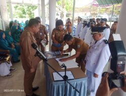 Camat Barusman Pimpin Sertijab 8 Pj Kakam Kecamatan Umpu Semenguk ke Kakam Definitip