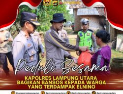 Peduli Sesama, Kapolres Lampura Bagikan Bansos ke Warga Terdampak El Nino