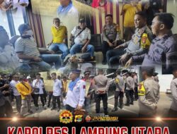 Kapolres Lampura Pimpin Pengamanan Aksi Damai Aniliasi Masyarakat Peduli Hukum di Kejari Kotabumi