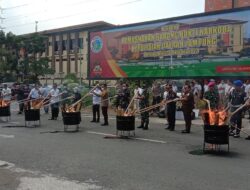 Polda Lampung Musnahkan Barang Bukti Puluhan Kilogram Narkotika