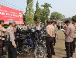 Jelang Pemilu 2024, Polres Way Kanan Gelar Apel dan Cek Barang Inventaris Bhabinkamtibmas