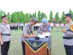 AKBP Teddy Rachesna Pimpin Upacara Sertijab dan Penyerahan Jabatan di Lingkungan Polres Lampura