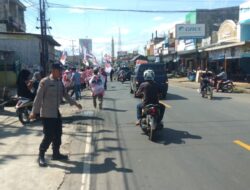Polres Way Kanan Berikan Pam Kampanye di Jalinsum Baradatu