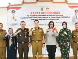 Bupati Pesawaran dan Penyelenggara Pemilu Rakor Persiapan Pemantauan Pemilihan Legislatif dan Presiden