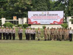 Jelang Operasi Keselamatan Krakatau 2024, Polres Lampura Laksanakan Apel Gelar Pasukan