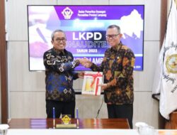 Sekdaprov Serahkan LKPD Tahun 2023 ke Kepala BPK Perwakilan Lampung