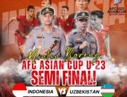 Polres Lampura Gelar Nobar Semifinal Piala Asia U23 Indonesia VS Uzbekistan