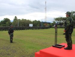 Pangkoops TNI Habema Laksanakan Upacara Pelepasan Satgas Pamtas Mobile RI-PNG Yonif 7 Marinir