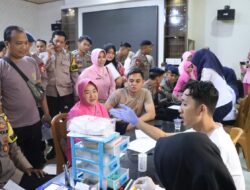 Hari Bhayangkara ke-78, Polres Lampura Gelar Bakti Kesehatan Donor Darah