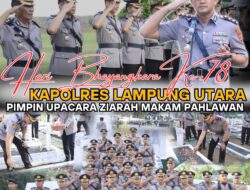 Hari Bhayangkara ke-78, Polres Lampura Gelar Ziarah dan Tabur Bunga di Makam Pahlawan