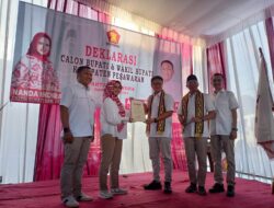 Gerindra Serahkan Surat Tugas ke Nanda Indira dan Antonius di Pilkada Pesawaran