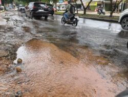 Pipa PDAM Bocor, Kawasan Jalan Sultan Agung Terendam Banjir Senin Pagi