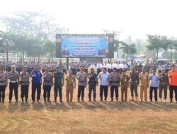 Polres Tuba, TNI, Pemda dan Instansi Terkait Gelar Apel Kesiapsiagaan Hadapi Bencana Karhutla